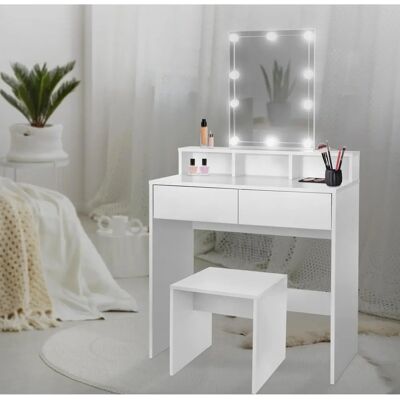 ML-DESIGN Biały LED Toaletka z Krzesłem ML-DESIGN Biały LED Toaletka z Krzesłem