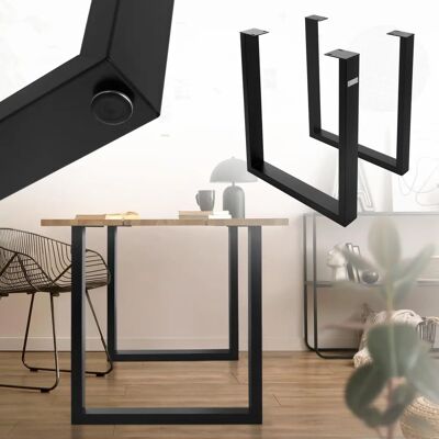 ML-Design U-kształtowe Nogi do Stołu - Czarny 70x74cm ML-Design U-kształtowe Nogi do Stołu - Czarny 70x74cm