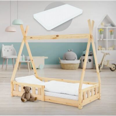 ML-DESIGN Kinderbed Tipi - Duurzaam Dennenhout - Fantasierijk Spel - Veilig voor Kinderen ML-DESIGN Kinderbed Tipi - Duurzaam Dennenhout - Fantasierijk Spel - Veilig voor Kinderen