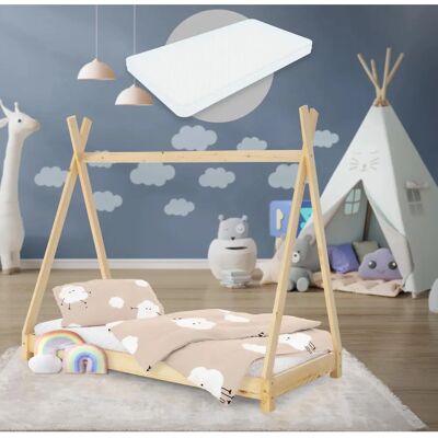 ML-Design Kinderbed 70x140cm Natuurlijke Tipi Stijl ML-Design Kinderbed 70x140cm Natuurlijke Tipi Stijl