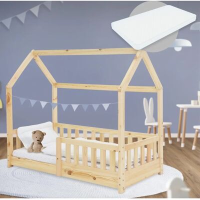Berceau bébé en pin ML-Design avec auvent - Barrières de sécurité, matelas, style scandinave - Publicité Berceau bébé en pin ML-Design avec auvent - Barrières de sécurité, matelas, style scandinave - Publicité