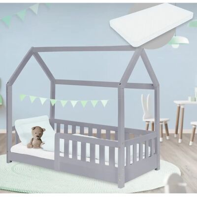 ML-DESIGN Lit Enfant - 70x140 cm, Pin, Gris, Design Scandinave - Publicité ML-DESIGN Lit Enfant - 70x140 cm, Pin, Gris, Design Scandinave - Publicité