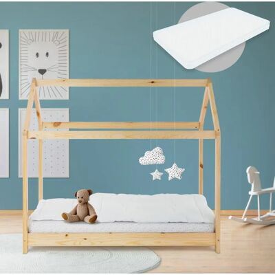 ML-Design Kinderbed met Speelruimte - Natuurlijk dennenhout, 70x140cm ML-Design Kinderbed met Speelruimte - Natuurlijk dennenhout, 70x140cm