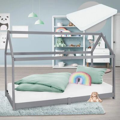 ML-Design Lit Maison pour Enfants - Bois de pin, Toit ouvert, 90x200cm - Publicité ML-Design Lit Maison pour Enfants - Bois de pin, Toit ouvert, 90x200cm - Publicité