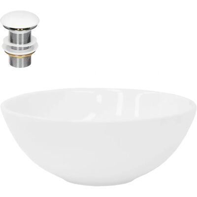 Lavabo rond en céramique ML-Design - Vasque moderne pour salle de bain - Publicité Lavabo rond en céramique ML-Design - Vasque moderne pour salle de bain - Publicité