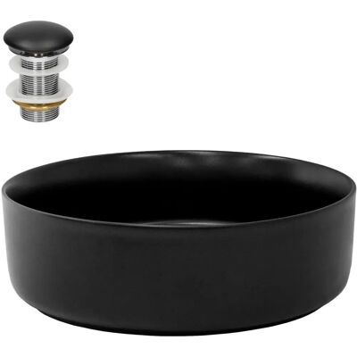 Lavabo rond en céramique noir mat ML-Design - Lavabo moderne pour comptoir - 360x120mm - Publicité Lavabo rond en céramique noir mat ML-Design - Lavabo moderne pour comptoir - 360x120mm - Publicité