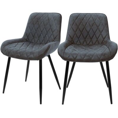 ML-Design Juego de 2 Sillas de Comedor Antracita Tapizadas - Sillas de comedor ML-Design Juego de 2 Sillas de Comedor Antracita Tapizadas - Sillas de comedor