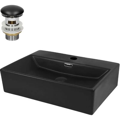 Lavabo Rectangulaire Noir en Céramique ML-Design - 510 x 360 mm - Publicité Lavabo Rectangulaire Noir en Céramique ML-Design - 510 x 360 mm - Publicité