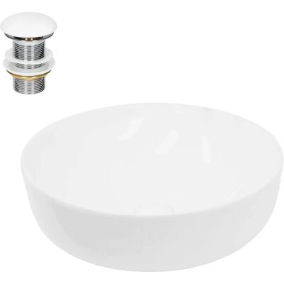 Lavabo de cerámica ECD GERMANY Ø355x120mm - Diseño redondo moderno Lavabo de cerámica ECD GERMANY Ø355x120mm - Diseño redondo moderno