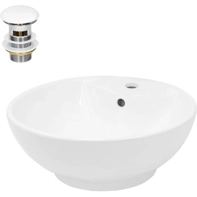 ECD Germany Okrągła Ceramika Umywalka Ø 455mm - Na blat ECD Germany Okrągła Ceramika Umywalka Ø 455mm - Na blat