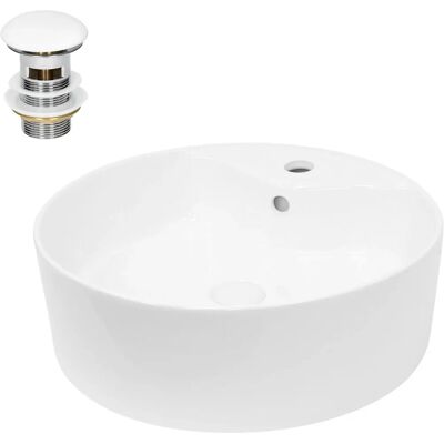 Lavabo in Ceramica ECD Germany Ø 460x155 mm - Design Moderno e Salvaspazio Lavabo in Ceramica ECD Germany Ø 460x155 mm - Design Moderno e Salvaspazio