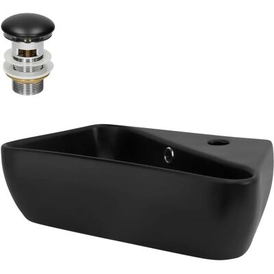 Lavabo en céramique noir ML-Design 45x27x13 cm - Publicité Lavabo en céramique noir ML-Design 45x27x13 cm - Publicité