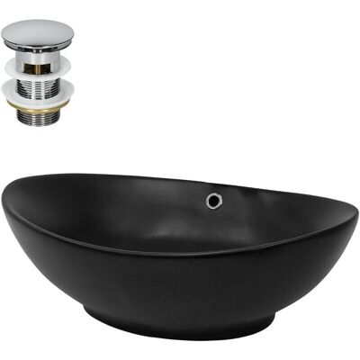 ML-Design Fregadero de Cerámica Negro Mate 590x380x190 mm Modern ML-Design Fregadero de Cerámica Negro Mate 590x380x190 mm Modern