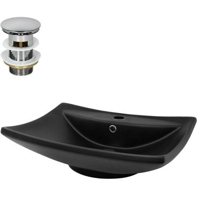 ML-Design Prostokątny Zakrzywiony Umywalka - 610x455x185mm Czarna Ceramika ML-Design Prostokątny Zakrzywiony Umywalka - 610x455x185mm Czarna Ceramika
