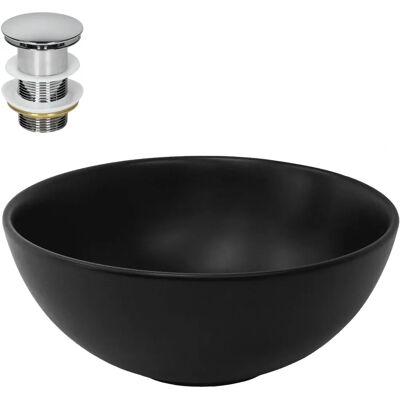 Lavabo redondo negro mate ML-Design - Diseño moderno para baño Lavabo redondo negro mate ML-Design - Diseño moderno para baño