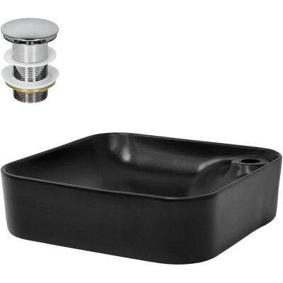 Lavabo en céramique ML-Design Modern Living - 430x430x120mm Noir - Publicité Lavabo en céramique ML-Design Modern Living - 430x430x120mm Noir - Publicité
