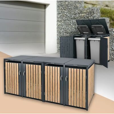 ML-DESIGN Caja de almacenaje para cubos de basura - Acero Modular ML-DESIGN Caja de almacenaje para cubos de basura - Acero Modular