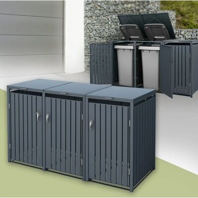 ML-DESIGN Boîte pour Poubelles - 60-240L en Acier - Publicité ML-DESIGN Boîte pour Poubelles - 60-240L en Acier - Publicité