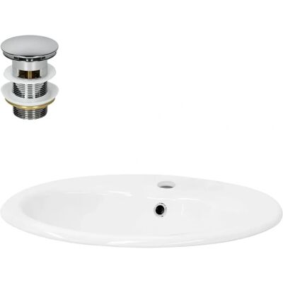 Lavabo ovalado de cerámica blanca de ML-Design - Diseño moderno Lavabo ovalado de cerámica blanca de ML-Design - Diseño moderno