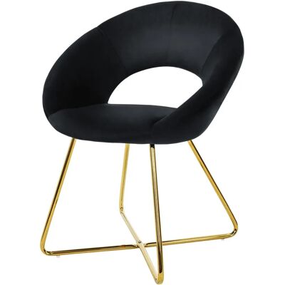 Chaise de Salle à Manger Moderne en Velours avec Pieds en Métal Doré - Publicité Chaise de Salle à Manger Moderne en Velours avec Pieds en Métal Doré - Publicité