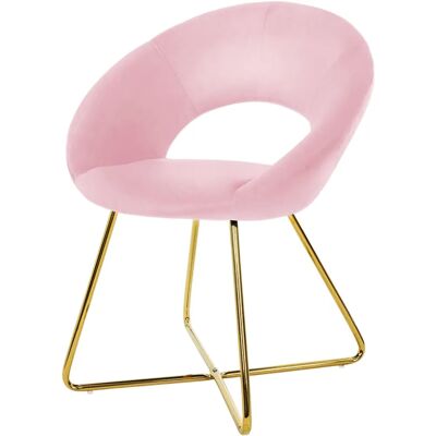 Chaise de Salle à Manger Rose en Velours ML-Design avec Structure en Métal Doré - Chaise - Publicité Chaise de Salle à Manger Rose en Velours ML-Design avec Structure en Métal Doré - Chaise - Publicité