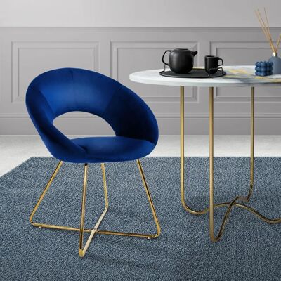 ML-Design Niebieskie Aksamitu Krzesło Jadalniane Ergonomiczne ML-Design Niebieskie Aksamitu Krzesło Jadalniane Ergonomiczne