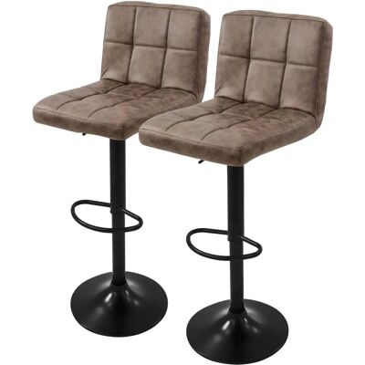 ML-DESIGN Set van 2 Verstelbare Bruine Kunstlederen Barkrukken - Barmeubilair ML-DESIGN Set van 2 Verstelbare Bruine Kunstlederen Barkrukken - Barmeubilair