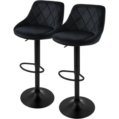 ML-Design Fluwelen Verstelbare Barkrukken - Set van 2 ML-Design Fluwelen Verstelbare Barkrukken - Set van 2