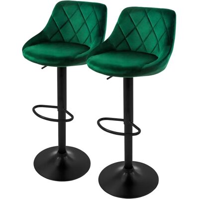 ML-Design Groene Fluwelen Barstoel - Verstelbaar 62-82cm, 360° Draaibaar ML-Design Groene Fluwelen Barstoel - Verstelbaar 62-82cm, 360° Draaibaar