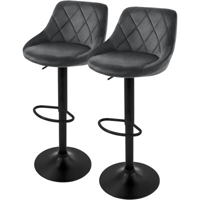 ML-Design Set van 2 Velours Barkrukken met Verstelbare Hoogte ML-Design Set van 2 Velours Barkrukken met Verstelbare Hoogte