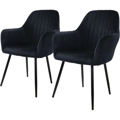 ML-Design Moderne Ergonomische Fluwelen Eetkamerstoelen - 2 Stuks ML-Design Moderne Ergonomische Fluwelen Eetkamerstoelen - 2 Stuks