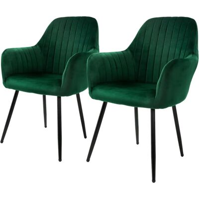 ML-DESIGN 2x Eetkamerstoelen Groene Fluwelen Ergonomisch - Eetkamerstoelen ML-DESIGN 2x Eetkamerstoelen Groene Fluwelen Ergonomisch - Eetkamerstoelen