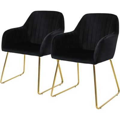 ML-Design Ensemble de Chaises Noires en Velours - Modern Living - Publicité ML-Design Ensemble de Chaises Noires en Velours - Modern Living - Publicité
