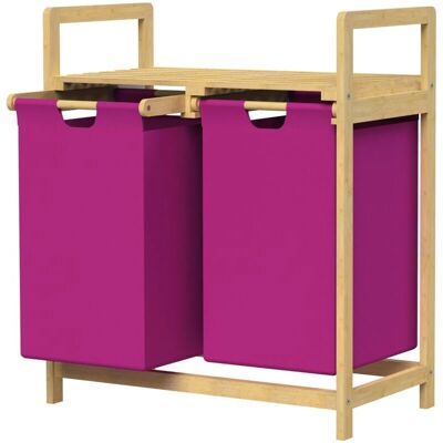 Cesto de ropa ML-Design Bambú Magenta - Elegante y Ahorrador de Espacio Cesto de ropa ML-Design Bambú Magenta - Elegante y Ahorrador de Espacio
