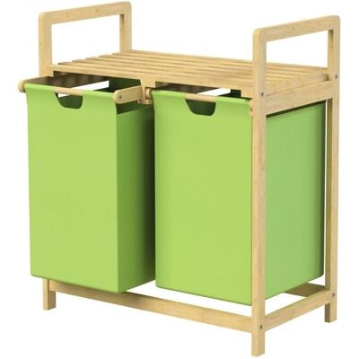 ML-DESIGN Kosz na Pranie w Bambusie z Półką i 2 Szkatułkami ML-DESIGN Kosz na Pranie w Bambusie z Półką i 2 Szkatułkami