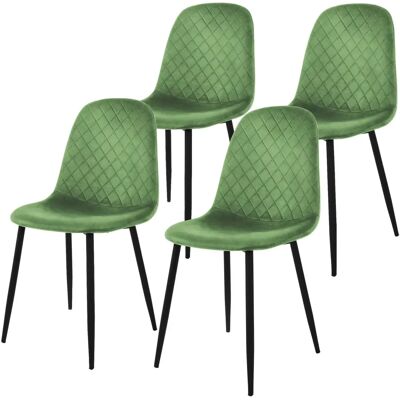 ML-DESIGN Zestaw 4 Krzeseł Salvia Aksamit z Metalowymi Nóżkami ML-DESIGN Zestaw 4 Krzeseł Salvia Aksamit z Metalowymi Nóżkami