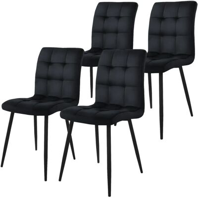 ML-DESIGN Juego de 4 Sillas de Terciopelo para Comedor - Sillas de Comedor ML-DESIGN Juego de 4 Sillas de Terciopelo para Comedor - Sillas de Comedor