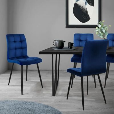 ML-Design Cadeiras de Veludo Azul Escuro - Cadeiras de Jantar ML-Design Cadeiras de Veludo Azul Escuro - Cadeiras de Jantar