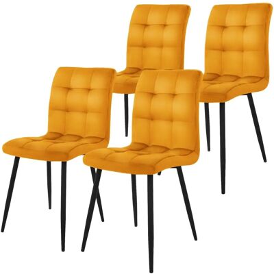 ML-Design Ensemble de 4 chaises en velours - Moderne et élégante - Publicité ML-Design Ensemble de 4 chaises en velours - Moderne et élégante - Publicité