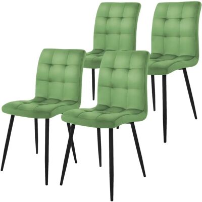 ML-DESIGN - Juego de 4 Sillas de Terciopelo Salvia - Sillas de Comedor ML-DESIGN - Juego de 4 Sillas de Terciopelo Salvia - Sillas de Comedor