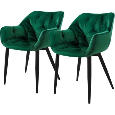 Ciemnozielone Krzesła Jadalniane z Aksamitu ML-Design - Krzesła Jadalniane Ciemnozielone Krzesła Jadalniane z Aksamitu ML-Design - Krzesła Jadalniane