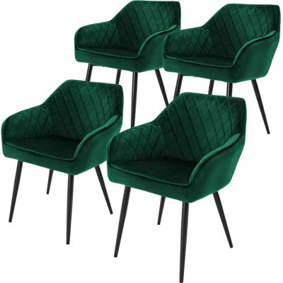 ML-Design Zestaw 4 Krzeseł do Jadalni - Zielony Aksamitu ML-Design Zestaw 4 Krzeseł do Jadalni - Zielony Aksamitu