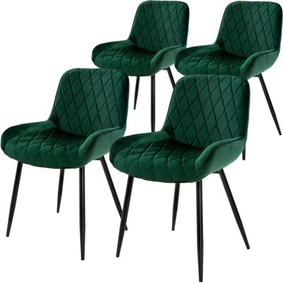 ML-DESIGN Conjunto de 4 Sillas de Terciopelo Modernas Verdes - Sillas de Comedor ML-DESIGN Conjunto de 4 Sillas de Terciopelo Modernas Verdes - Sillas de Comedor