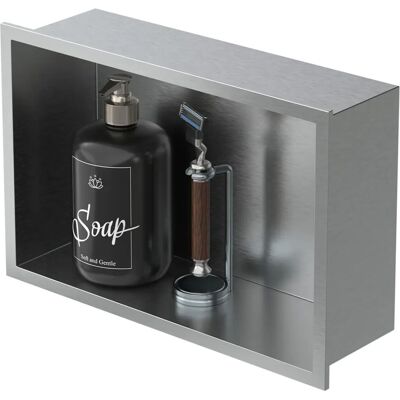 Luxebath Nicchia in Acciaio Inox - 20x30x10 cm - Spazio per il Bagno Luxebath Nicchia in Acciaio Inox - 20x30x10 cm - Spazio per il Bagno