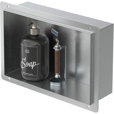 LUXEBATH Nicchia da Parete Acciaio Inox 20x30x10cm Argento - Mensola da Doccia Incassata LUXEBATH Nicchia da Parete Acciaio Inox 20x30x10cm Argento - Mensola da Doccia Incassata