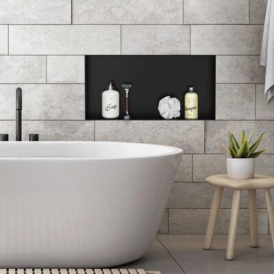 LUXEBATH Mensola Incavo a Parete - 600mm - Acciaio Inox Nero LUXEBATH Mensola Incavo a Parete - 600mm - Acciaio Inox Nero