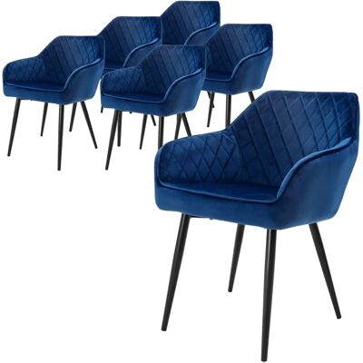 ML-Design Ciemnoniebieskie krzesła do jadalni z weluru - Nowoczesne ML-Design Ciemnoniebieskie krzesła do jadalni z weluru - Nowoczesne