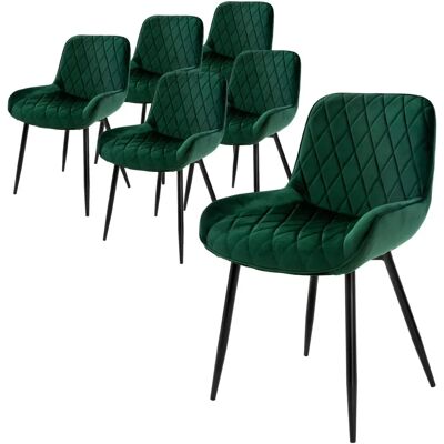 ML-Design Zestaw 6 Krzeseł do Jadalni - Aksamitu, Stalowe Nogi, Nowoczesne ML-Design Zestaw 6 Krzeseł do Jadalni - Aksamitu, Stalowe Nogi, Nowoczesne