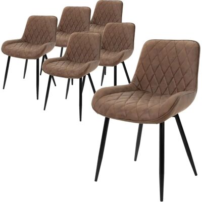 ML-Design 6 sztuk krzeseł do jadalni - Nowoczesny brąz ML-Design 6 sztuk krzeseł do jadalni - Nowoczesny brąz