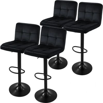 ML-Design Set van 4 Fluwelen Barkrukken ML-Design Set van 4 Fluwelen Barkrukken